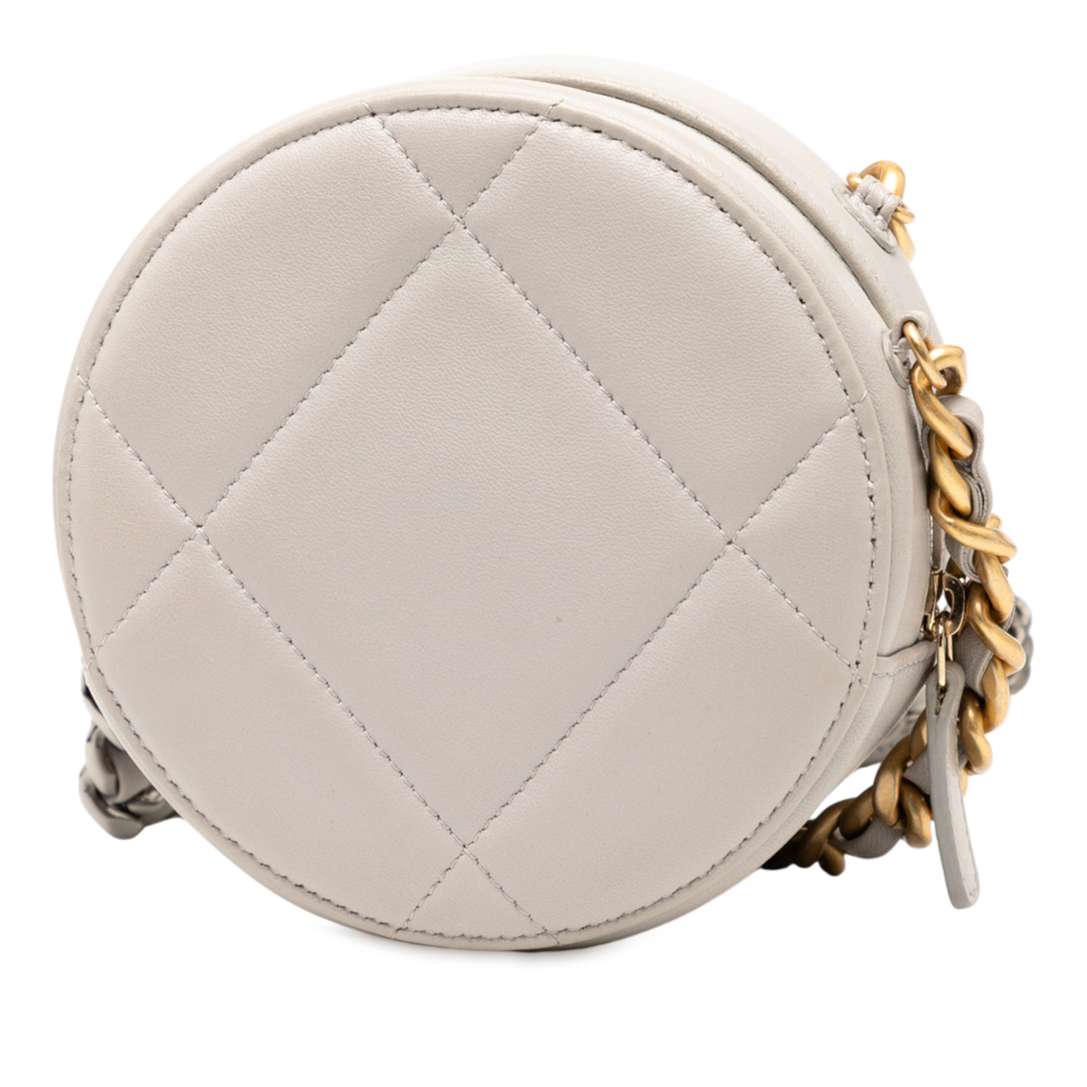 Pre-Loved Chanel Lambskin 19 Round Clutch with Chain - Picture 2 of 7